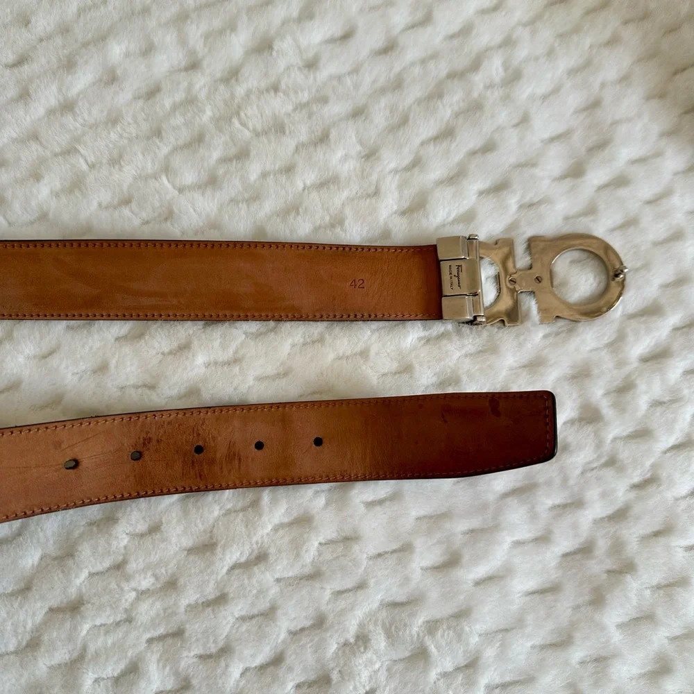 Salvatore Ferragamo Gancini Belt Chocolate Brown